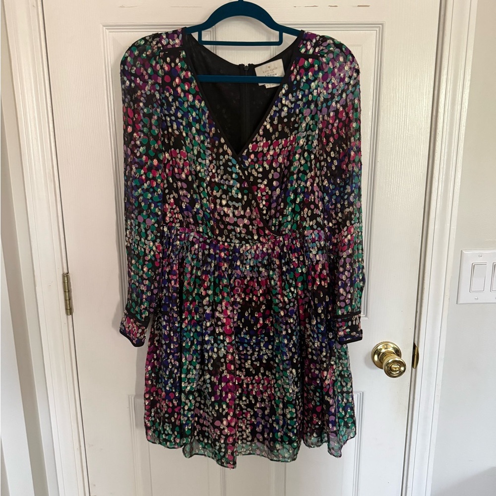 Kate Spade Black Multicolor Long Sleeve Dress - Picture 1 of 2
